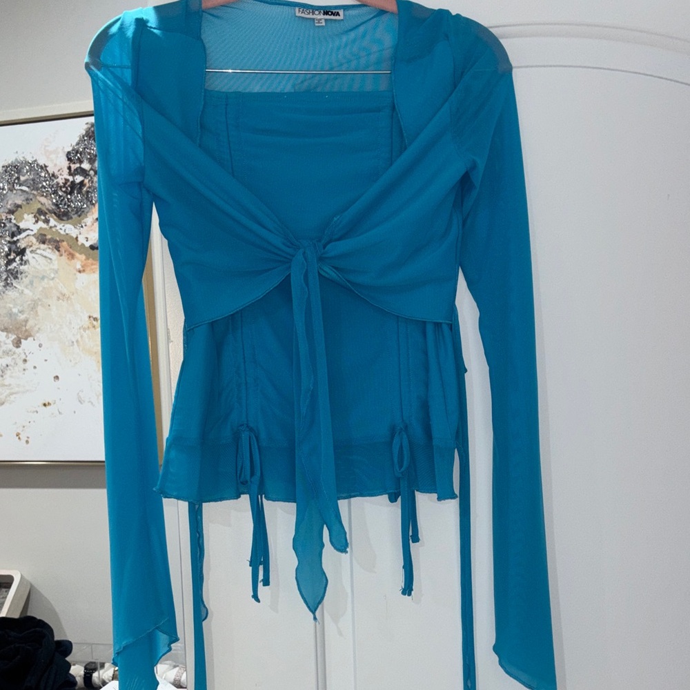 Elegant Blue Skirt Set- Fashion Nova